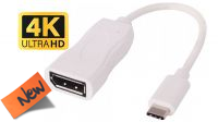Cabo adaptador USB 3.1 a Displayport fêmea branco
