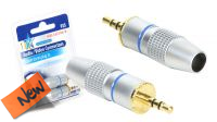 Conector dourado Jack 3.5mm stéreo M para soldar