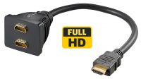 Adaptador em Y  HDMI - 1M + 2F Goldplated 0.20 m.