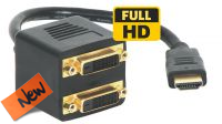 Cabo divisor HDMI Macho a 2 DVI-D Fêmea 0.20 preto