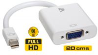 Cable adaptador mini Display Port a VGA macho-hembra en aluminio 0.20 m