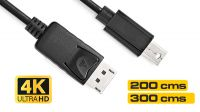 Cable mini DisplayPort a DisplayPort negro