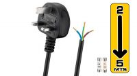 Cable de alimentación conector Reino Unido 5A sin terminación negro