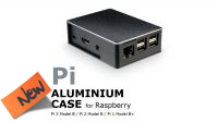 Caja en aluminio para Raspberry modelos Pi1B+,  2B, 3B negro