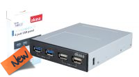 Panel interno 3.5" Akasa 2x USB 3.0 + 2x USB 2.0 negro