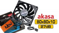 Ventilador Akasa slim PWM 4pines 80 x 80 x 10.8 mm