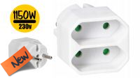 Adaptador divisor schuko 1 x M - 2 x F euro branco