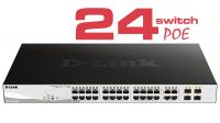 Switch 19" D-Link 27p. Gigabit-PoE+ 4GBe/SFP (370W)