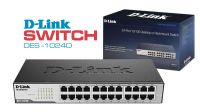 Switch D-Link 24 puertos 10/100 Mbps para oficina/rack 19"