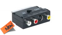 Adaptador bidireccional SCART a RCA/S-Video preto
