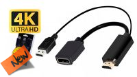 Adaptador HDMI Macho - DisplayPort Hembra/USB Macho 4K negro 15cm