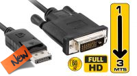 Cable Displayport V1.2 M a DVI-D M (24+5) Negro