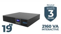 SAI PHASAK 2160VA Protekt Rack Interactivo con AVR, toma protegida y slot SNMP