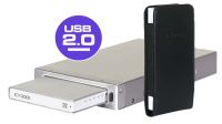 Caja 2.5" SATA HDD USB 2.0 con adaptador a bahía 3.5" blanca