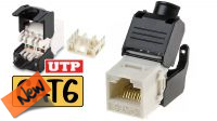 Conector Hembra  RJ45 UTP Cat.6 crimpado sin herramientas en blanco.