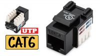 Conector Keystone UTP RJ45 Cat.6 negro