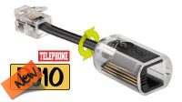 Adaptador RJ10 M/F anti torção de cabo