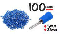 Conjunto de 100 terminales tipo pin crimpar/soldar 0.5-1.5mm2 CB4.9 azul