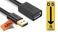 Cable extensión USB 3.0 A/A  M/H negro