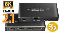 Multiplicador HDMI 2.1 1in3 e Switch 8K@60Hz EDID preto