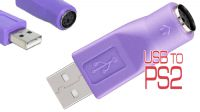 Adaptador USB Macho a PS2 hembra violeta