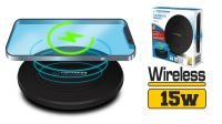 Carregador wireless Qi 15W USB-C preto