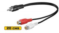 Cabo multimédia RCA plug x2 - RCA F 20cm