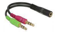 Cable Delock 1 x Jack 3.5mm Hembra a 2 x Jack 3.5mm Macho Mic+Audio HQ 0.12m