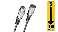 Cabo microfone XLR M 3P - XLR F 3P negro