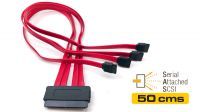 Cabo interno SAS 32P SFF-8484 - 4xSATA 7P 0.50 m