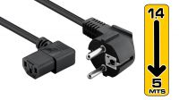 Cable de alimentación Schuko Macho - SFO IEC C13 conector en ángulo recto