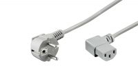 Cable de alimentación Schuko Macho - SFO IEC C13 angulado a la derecha Gris 2m