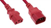 Cable Extensión Alimentación C13/C14 3x 0.75mm² Rojo 0.5m