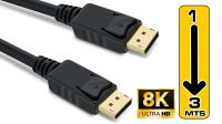 Cabo monitor Displayport V1.4 M/M AWG28 8K (7680x4320)30Hz preto