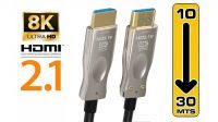 Cabo fibra óptica HDMI 2.1 48Gbps AOC goldplated 8K (60Hz) M/M HDCP 2.2 negro