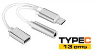 Cable Adaptador USB C Para Conector Jack 3.5+ USB C - H