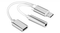 Cable Adaptador USB C Para Conector Jack 3.5+ USB C - H