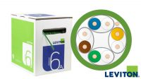 Bobina de Cable U/FTP Cat.6A Leviton, Sólido CU AWG23 LSZH CPR Cca Verde 305m