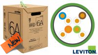 Bobine cabo U/UTP Cat. 6 sólido RDT CU AWG24 LSZH verde Leviton 305m