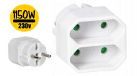 Adaptador divisor schuko 1 x Macho - 2 x Hembra euro Blanco