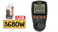 Medidor de energia e consumo digital LCD Máx. 16A 230V Preto