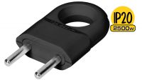 Toma tipo euro plug Macho cable flat Negro