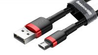 Cabo Baseus USB-A M-micro-B M QC3.0 (max1.5Amp)  alu.Nylon 2m.