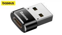 Adaptador Baseus USB-A Macho a USB Tipo C Fêmea máx. 3A preto
