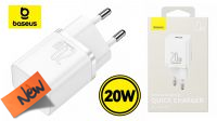 BS 8653W : Cargador Baseus 1x USB-C 20W QC Máx. 3A Negro (Blanco)