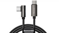 Cable Baseus Legend Series USB-C M/M 90º PD100W alu. Nylon Negro 1m