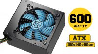 Fonte de alimentação Coolbox 600W ventilador 120mm preto