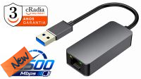 Adaptador cRadia USB 3.0 a Ethernet RJ45 2.5Gbps Negro