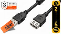 CR 2302 : Cable cRadia alargador  USB 2.0 tipo A/A  M/H  Negro (2 m)