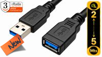 CR 2312 : Cable cRadia alargador USB 3.0 A/A  M/H  Negro (2 m)